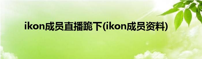 ikon成员直播跪下(ikon成员资料)