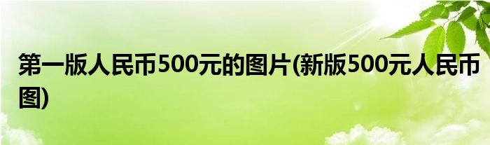 第一版人民币500元的图片(新版500元人民币图)