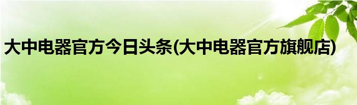 大中电器官方今日头条(大中电器官方旗舰店)