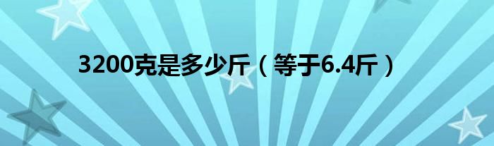 3200克是多少斤（等于6.4斤）