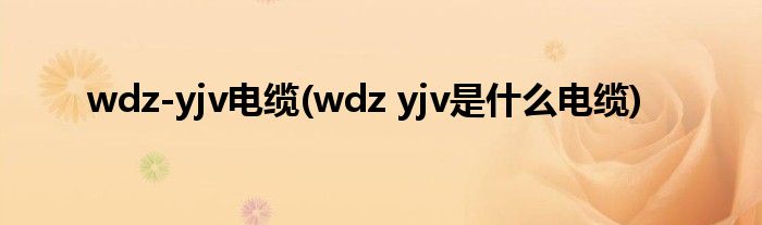 wdz-yjv电缆(wdz yjv是什么电缆)