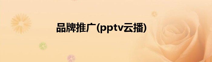 品牌推广(pptv云播)