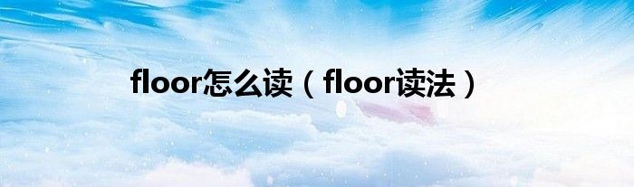 floor怎么读（floor读法）