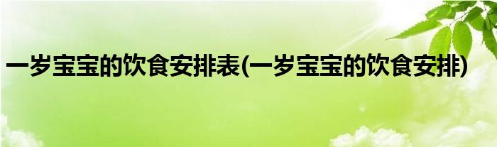 一岁宝宝的饮食安排表(一岁宝宝的饮食安排)