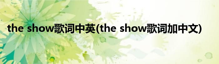 the show歌词中英(the show歌词加中文)