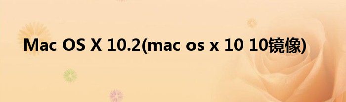 Mac OS X 10.2(mac os x 10 10镜像)