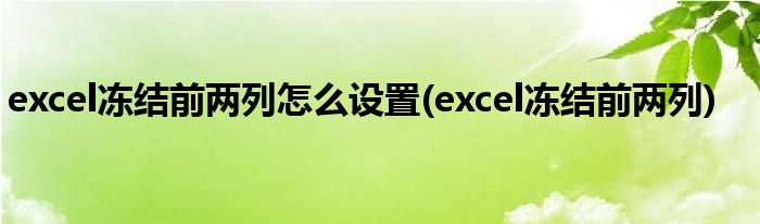 excel冻结前两列怎么设置(excel冻结前两列)