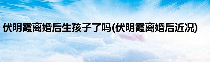 伏明霞离婚后生孩子了吗(伏明霞离婚后近况)