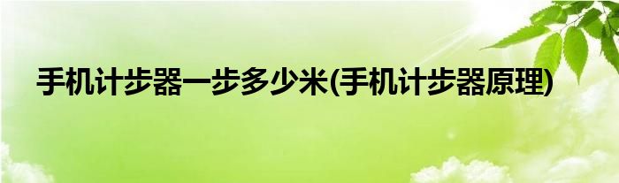 手机计步器一步多少米(手机计步器原理)