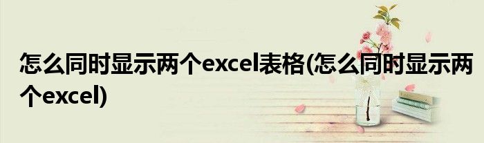 怎么同时显示两个excel表格(怎么同时显示两个excel)