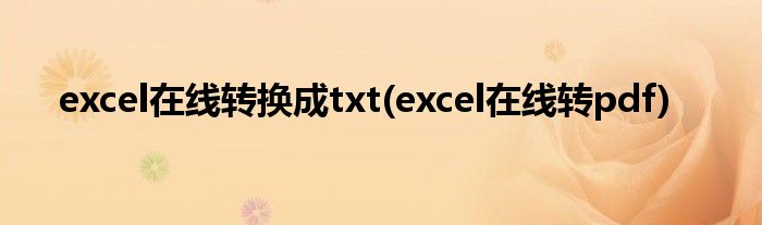 excel在线转换成txt(excel在线转pdf)