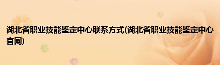 湖北省职业技能鉴定中心联系方式(湖北省职业技能鉴定中心官网)