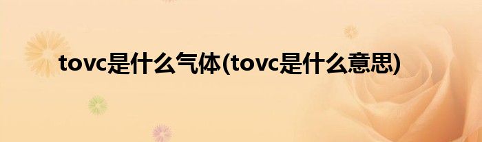 tovc是什么气体(tovc是什么意思)