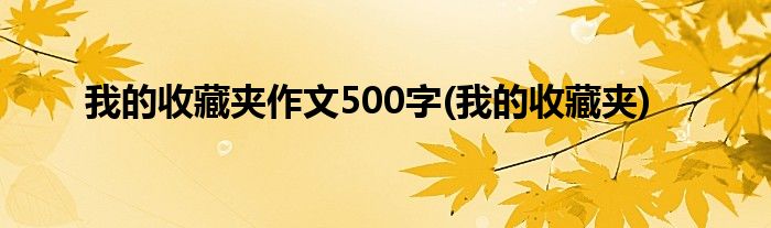 我的收藏夹作文500字(我的收藏夹)