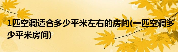 1匹空调适合多少平米左右的房间(一匹空调多少平米房间)