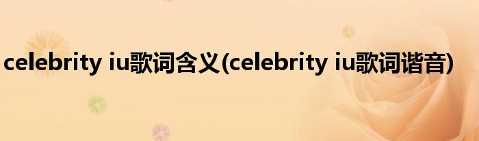 celebrity iu歌词含义(celebrity iu歌词谐音)