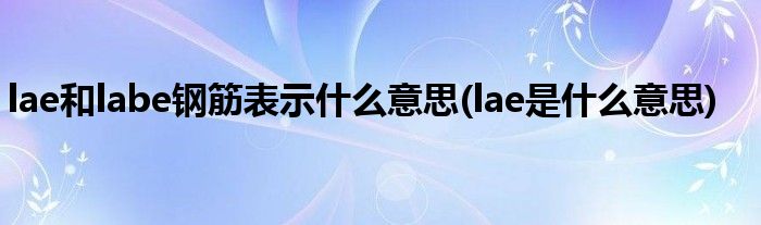 lae和labe钢筋表示什么意思(lae是什么意思)