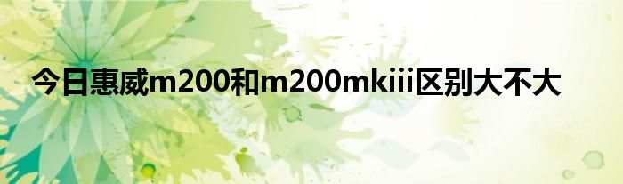 今日惠威m200和m200mkiii区别大不大