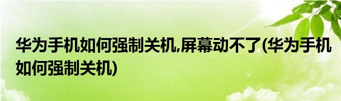 华为手机如何强制关机,屏幕动不了(华为手机如何强制关机)