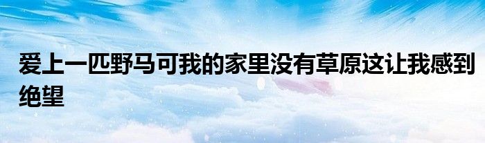 爱上一匹野马可我的家里没有草原这让我感到绝望