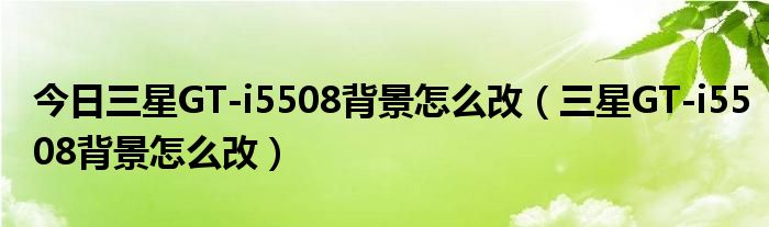 今日三星GT-i5508背景怎么改（三星GT-i5508背景怎么改）