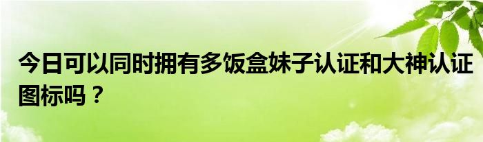 今日可以同时拥有多饭盒妹子认证和大神认证图标吗？