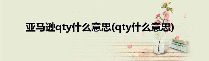 亚马逊qty什么意思(qty什么意思)