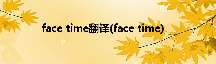 face time翻译(face time)