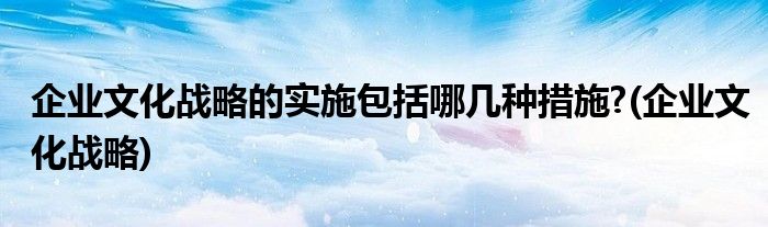 企业文化战略的实施包括哪几种措施?(企业文化战略)