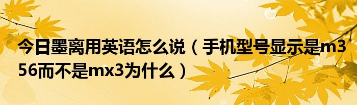 今日墨离用英语怎么说（手机型号显示是m356而不是mx3为什么）