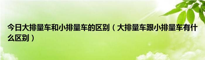 今日大排量车和小排量车的区别（大排量车跟小排量车有什么区别）