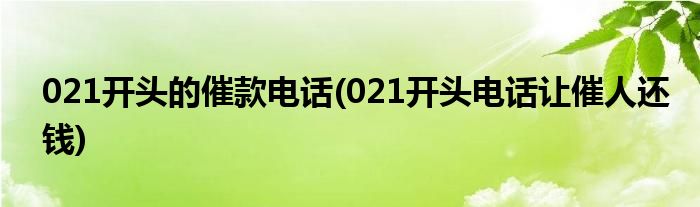 021开头的催款电话(021开头电话让催人还钱)