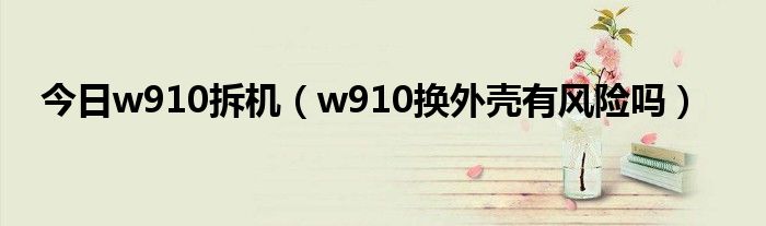 今日w910拆机（w910换外壳有风险吗）