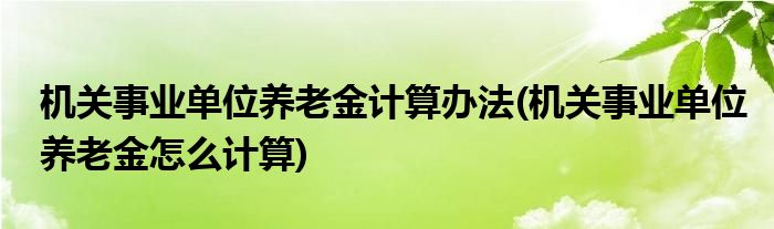 机关事业单位养老金计算办法(机关事业单位养老金怎么计算)