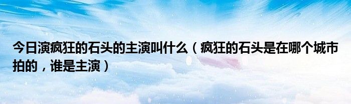 今日演疯狂的石头的主演叫什么（疯狂的石头是在哪个城市拍的，谁是主演）