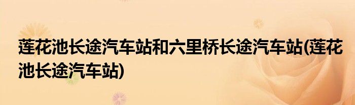 莲花池长途汽车站和六里桥长途汽车站(莲花池长途汽车站)