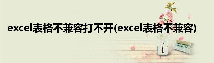 excel表格不兼容打不开(excel表格不兼容)