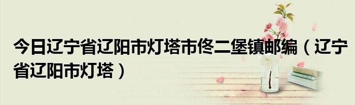 今日辽宁省辽阳市灯塔市佟二堡镇邮编（辽宁省辽阳市灯塔）