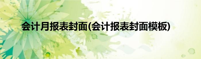 会计月报表封面(会计报表封面模板)