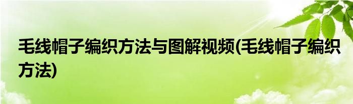 毛线帽子编织方法与图解视频(毛线帽子编织方法)