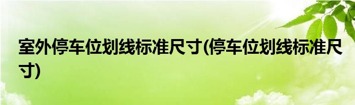 室外停车位划线标准尺寸(停车位划线标准尺寸)