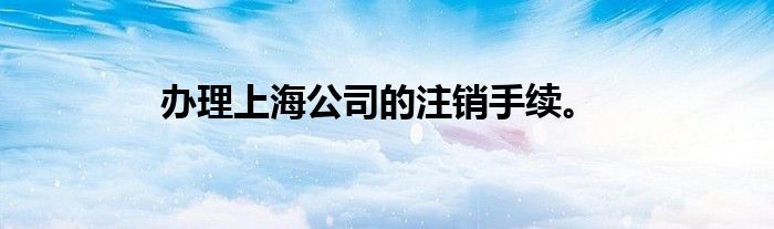 办理上海公司的注销手续。