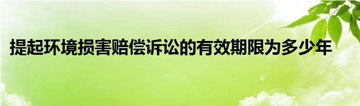 提起环境损害赔偿诉讼的有效期限为多少年