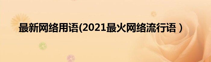 最新网络用语(2021最火网络流行语）