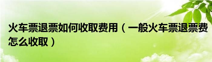 火车票退票如何收取费用（一般火车票退票费怎么收取）