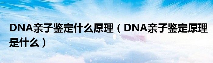 DNA亲子鉴定什么原理（DNA亲子鉴定原理是什么）