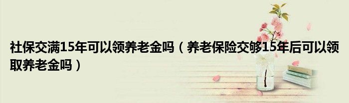 社保交满15年可以领养老金吗（养老保险交够15年后可以领取养老金吗）