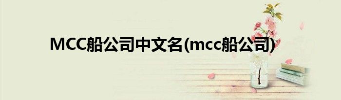 MCC船公司中文名(mcc船公司)