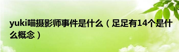 yuki喵摄影师事件是什么（足足有14个是什么概念）