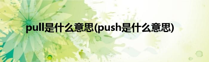 pull是什么意思(push是什么意思)